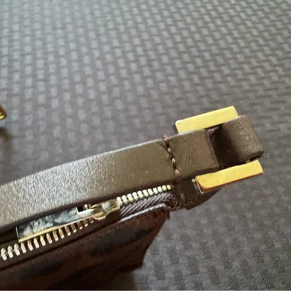 Salvatore Ferragamo Dark Brown Animal Print Clutch - Picture 4 of 7